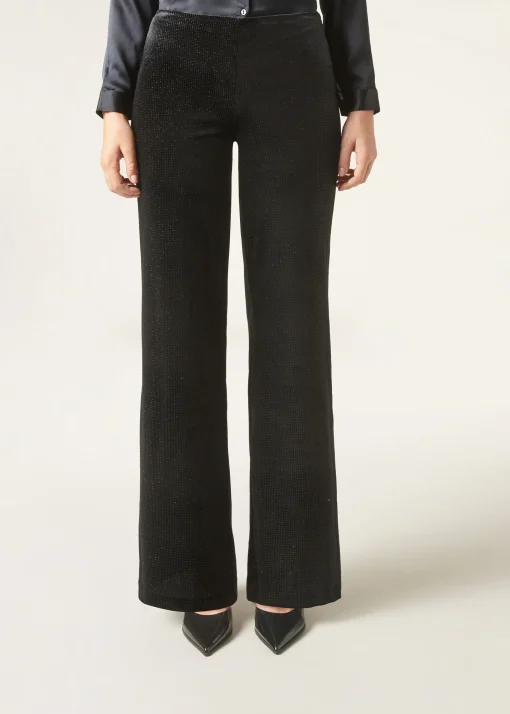 Leggings a Palazzo in Velluto