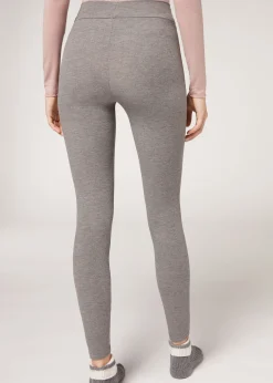 Leggings con Cashmere a Coste