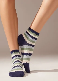 Calze Corte Lavorate a Righe