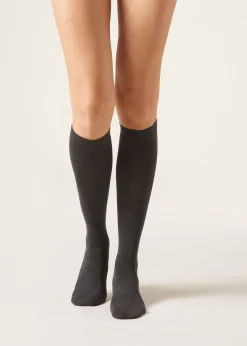 Calze lunghe in lana e cotone