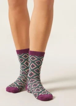 Calzini con Cashmere a Rombi