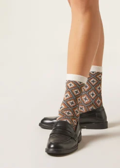 Calzini con Cashmere a Rombi