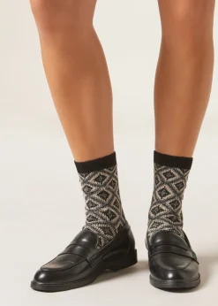 Calzini con Cashmere a Rombi