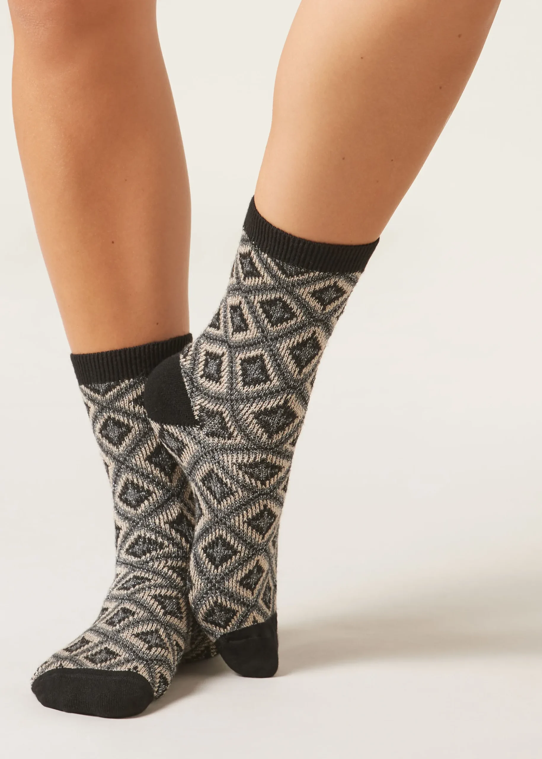 Calzini con Cashmere a Rombi
