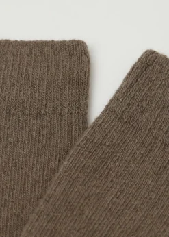 Calzini Corti a Coste con Lana e Cashmere