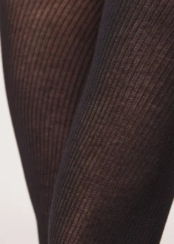 Collant con Cashmere a Coste