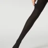 Collant con Cashmere Effetto Longuette a Coste