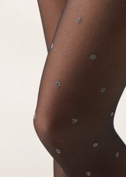 Collant Velati 30 Denari Glitter Pois
