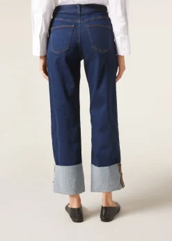 Jeans Culotte con Risvolto