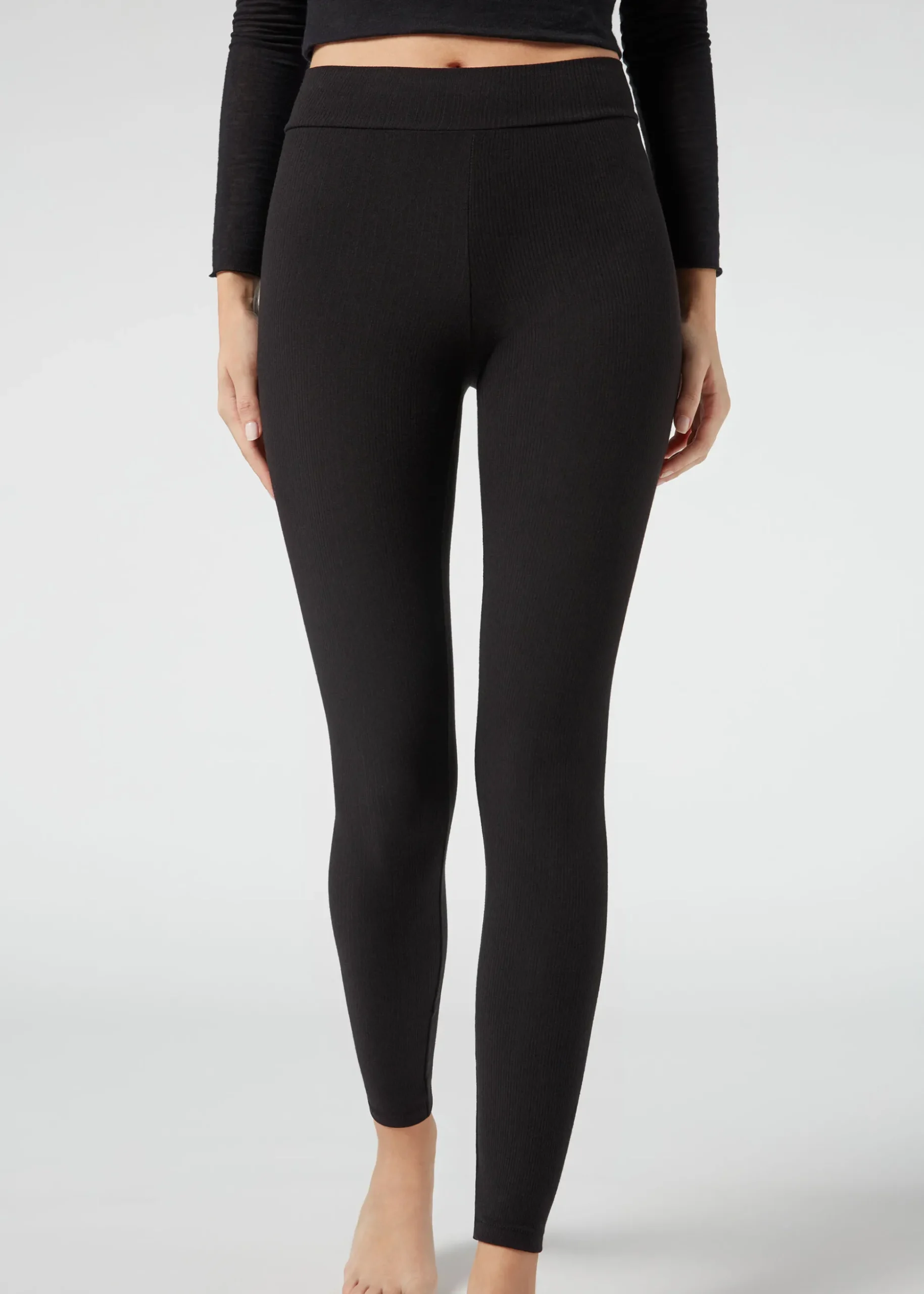 Leggings con Cashmere a Coste