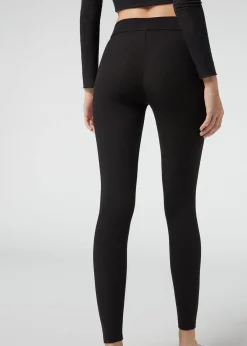 Leggings con Cashmere a Coste