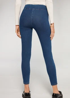 Leggings in Denim Skinny a Vita Alta